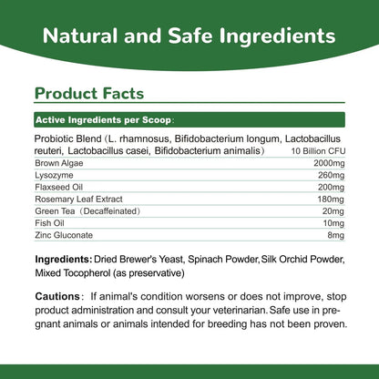 Vetriuntrix Dog Teeth Cleaning Powder, Dental Powder for Dogs Teeth Tartar Remove & Plaque Off, Fresh Breath for Dogs with Natural Plants Blend, Enzymes and Postbiotics, 300g - Maple Wellness Supplements