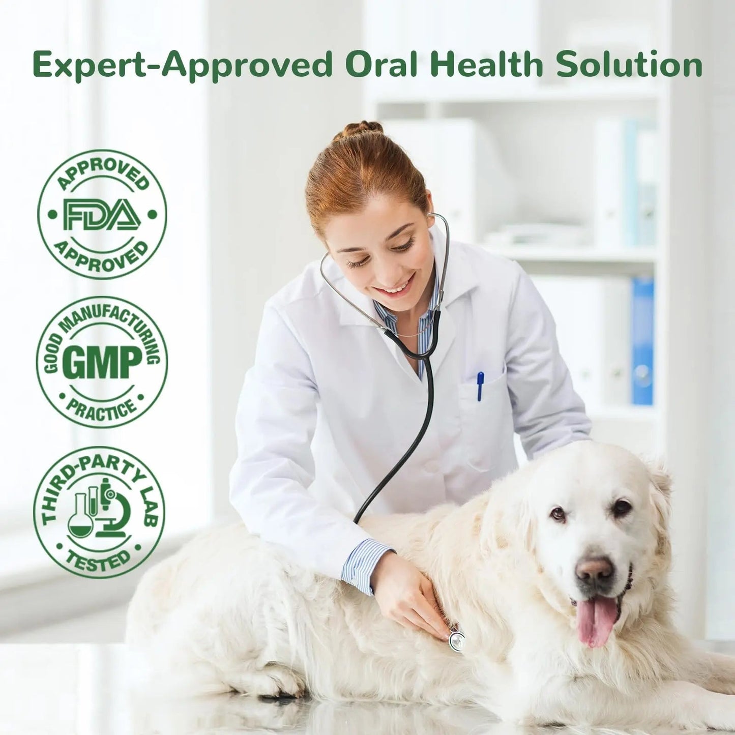 Vetriuntrix Dog Teeth Cleaning Powder, Dental Powder for Dogs Teeth Tartar Remove & Plaque Off, Fresh Breath for Dogs with Natural Plants Blend, Enzymes and Postbiotics, 80g - Maple Wellness Supplements