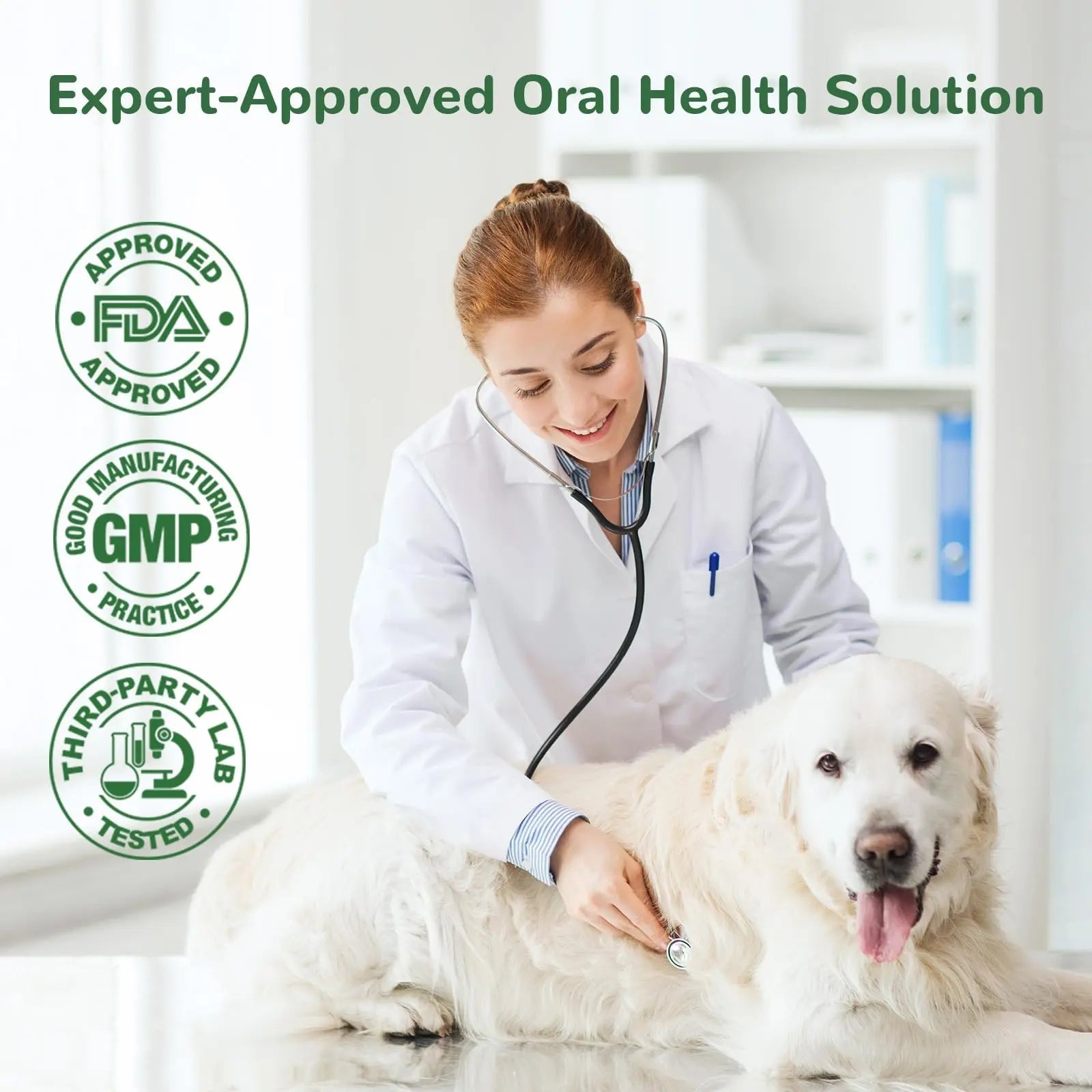 Vetriuntrix Dog Teeth Cleaning Powder, Dental Powder for Dogs Teeth Tartar Remove & Plaque Off, Fresh Breath for Dogs with Natural Plants Blend, Enzymes and Postbiotics, 80g - Maple Wellness Supplements