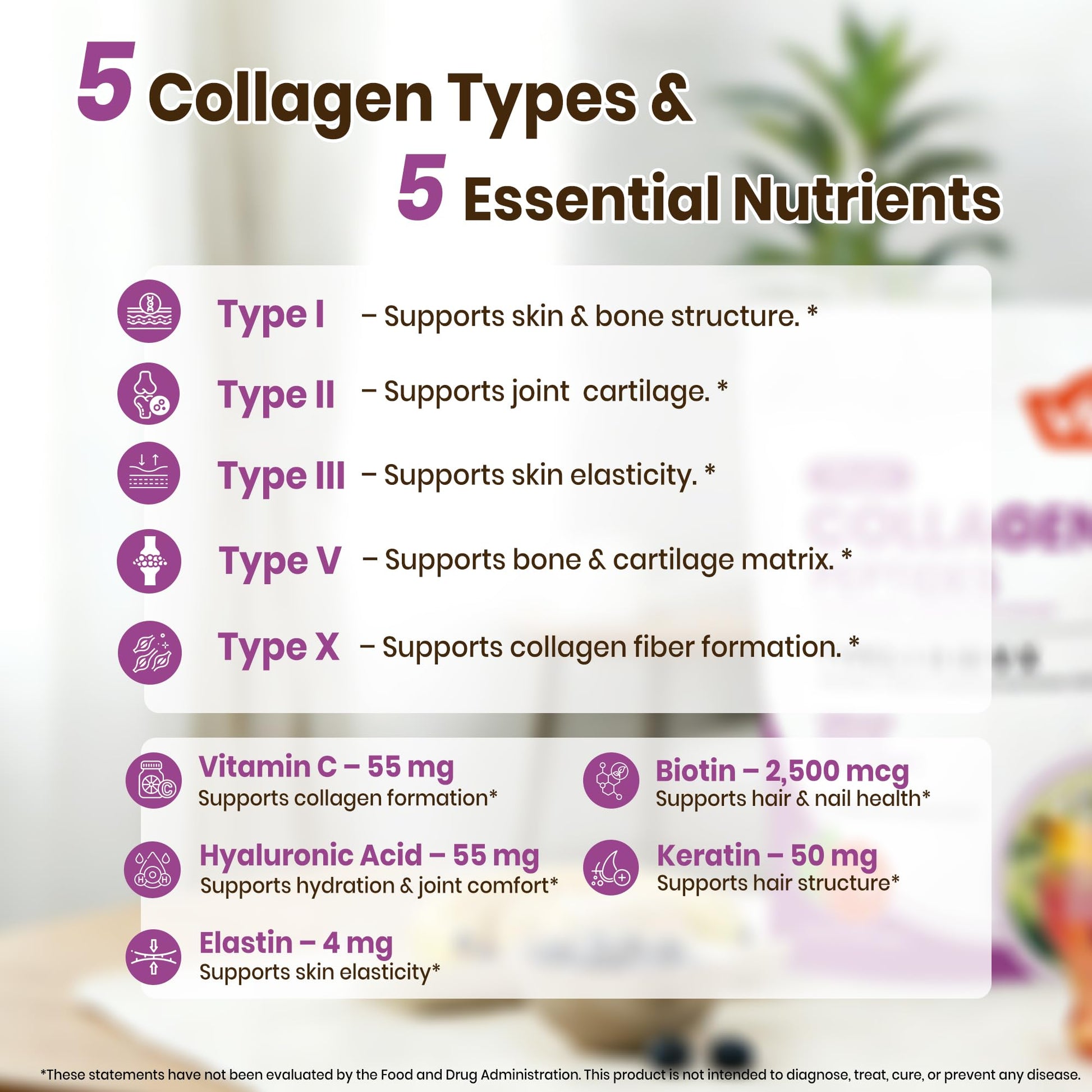 VEV Multi Collagen Peptides Powder, 16 oz (41 Servings) – Type I, II, III, V, X, Hydrolyzed Collagen, Hyaluronic Acid, Biotin, Vitamin C - Maple Wellness Supplements