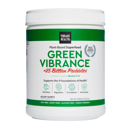 Vibrant Health, Green Vibrance, Vegan Superfood Powder, Boost Energy, 60 Servings - Maple Wellness Supplements