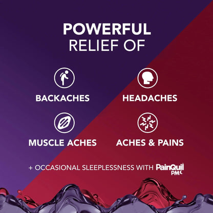 Vicks PainQuil & PainQuil PM Pain Relief Liquid, 1000mg Acetaminophen, 2x12 oz - Maple Wellness Supplements