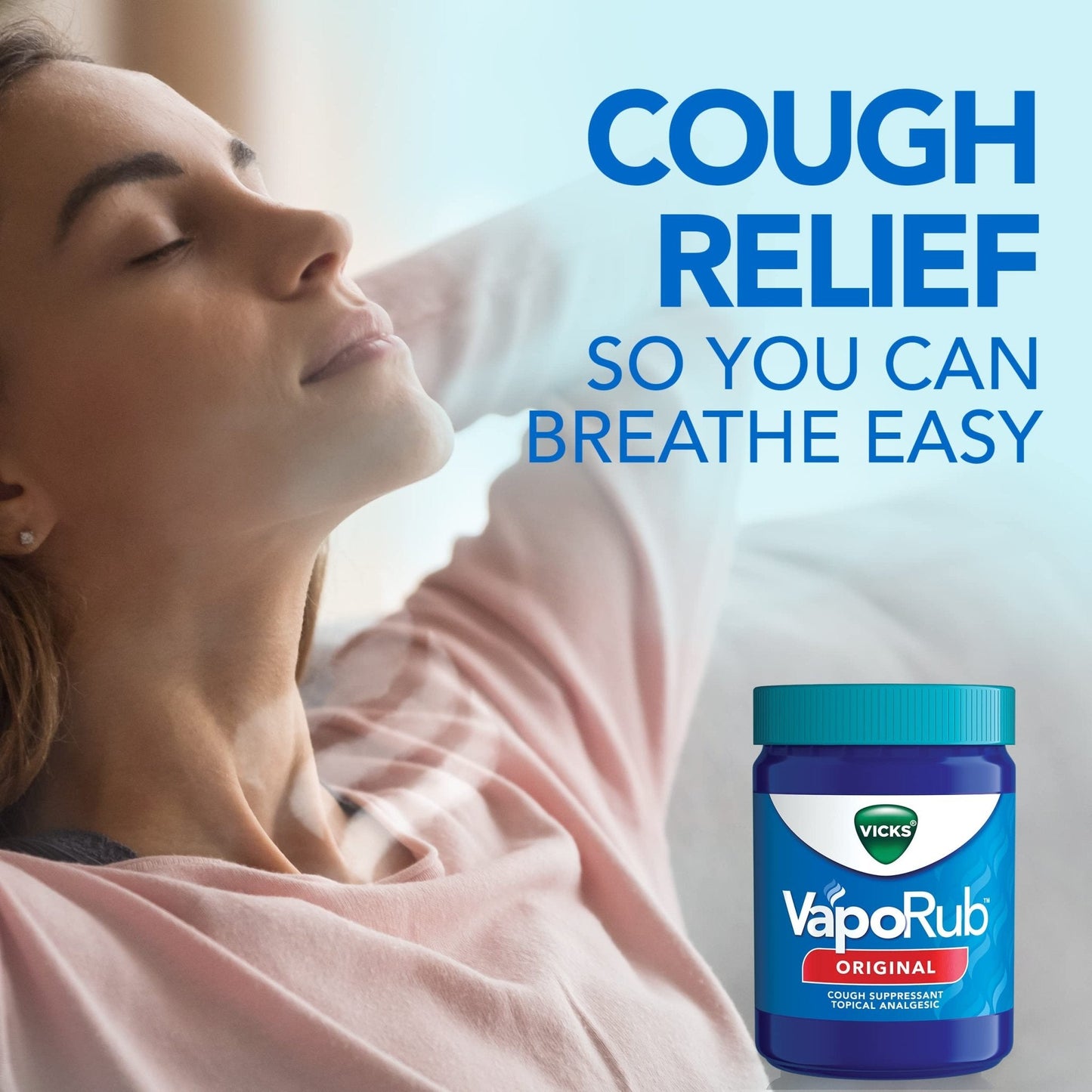 Vicks VapoRub, Original, Cough Suppressant, Topical Chest Rub & Analgesic Ointment, Medicated Vicks Vapors, Relief from Cough Due to Cold, Aches & Pains, 1.76oz each (pack of 3) - Maple Wellness Supplements