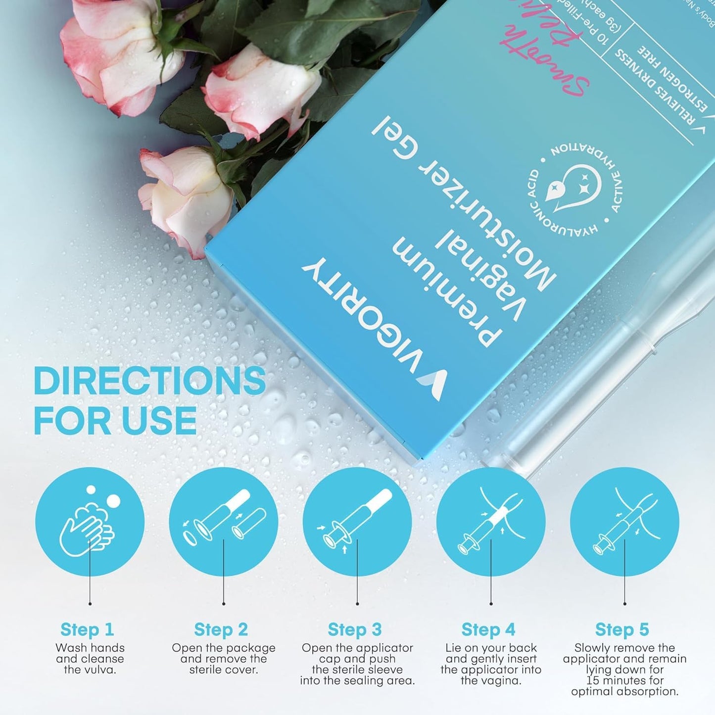 Vigority Vaginal Moisturizer Gel: Long Lasting Relief for Vaginal Dryness, Irritation & Intimate Discomfort with Hyaluronic Acid & Vitamin E – Hormone-Free Feminine Care – 10 Pre-Filled Applicators - Maple Wellness Supplements