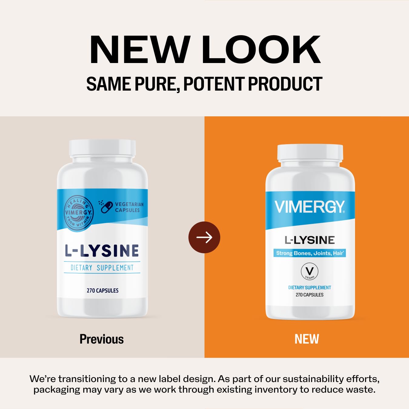 Vimergy L-Lysine – Promotes Healthy Skin, Hair & Nails* – Supports Healthy Metabolism* – Vegan, Non-GMO & Gluten-Free – 270 Capsules - Maple Wellness Supplements