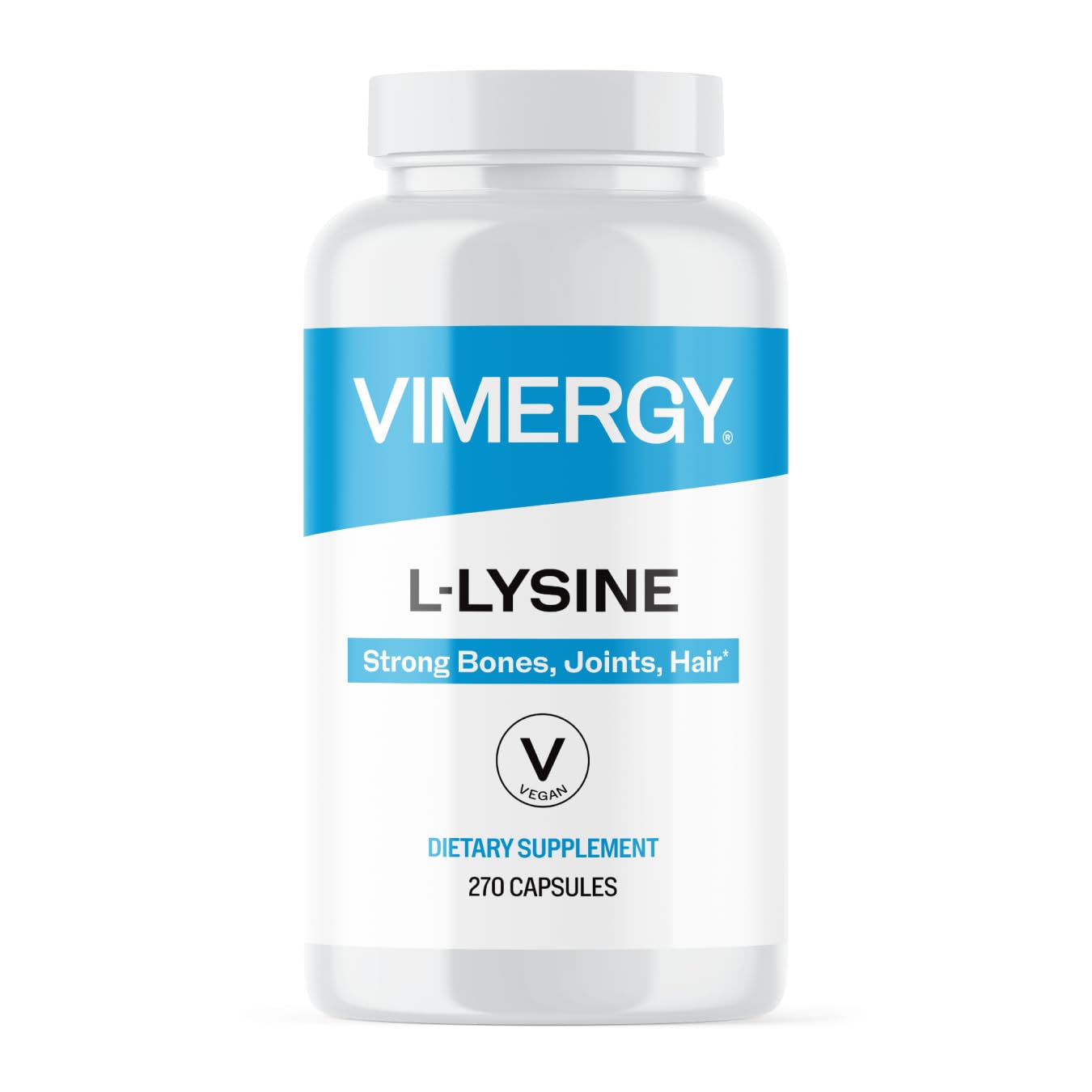 Vimergy L-Lysine – Promotes Healthy Skin, Hair & Nails* – Supports Healthy Metabolism* – Vegan, Non-GMO & Gluten-Free – 270 Capsules - Maple Wellness Supplements