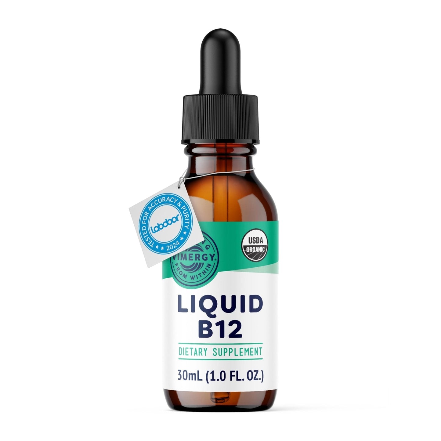Vimergy USDA Organic Liquid Vitamin B12 Supplement 2500 mcg, Methylcobalamin & Adenosylcobalamin Fast-Absorbing Energy Support, Vegan, Non-GMO B12 Vitamins - Maple Wellness Supplements