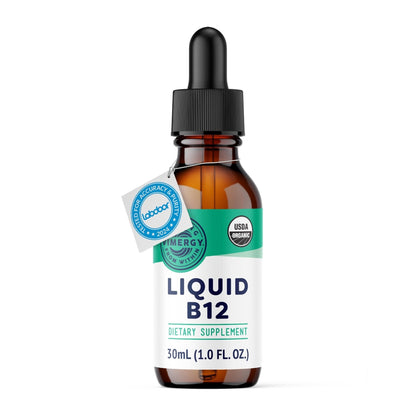 Vimergy USDA Organic Liquid Vitamin B12 Supplement 2500 mcg, Methylcobalamin & Adenosylcobalamin Fast-Absorbing Energy Support, Vegan, Non-GMO B12 Vitamins - Maple Wellness Supplements