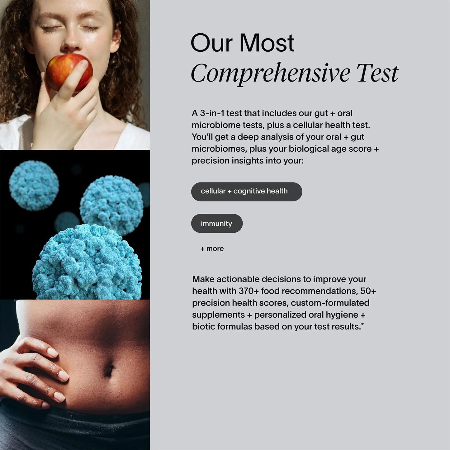 Viome at-Home Full Body Intelligence 3-in-1 Test Kit for Women & Men, 50+ Health Scores from Blood, Saliva, and Stool, Comprehensive Gut Microbiome Analysis, Biological Age, BioHacker Friendly - Maple Wellness Supplements