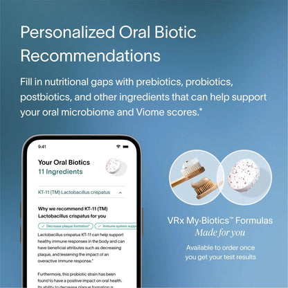 Viome at-Home Oral Microbiome Test Kit for Women & Men, in-Depth Saliva Analysis, 16 Health Scores, Oral Microbiome, Dental and Gum Health, Root Cause of Bad Breath, Detailed Analysis App Included - Maple Wellness Supplements