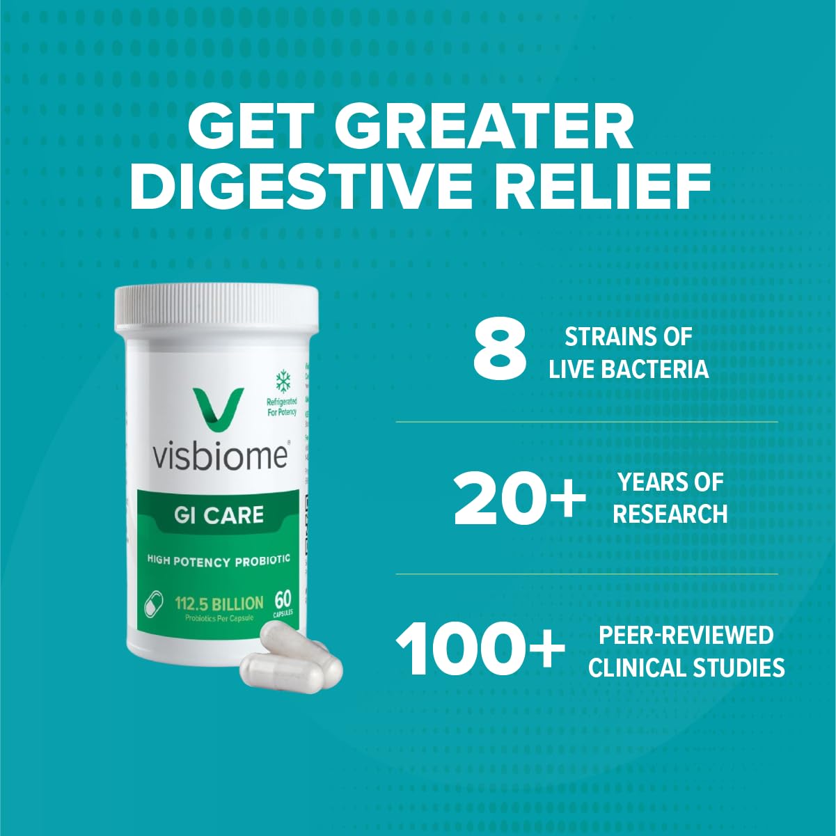 Visbiome® GI Care - High Potency Probiotic - 112.5 Billion CFU Live Probiotics, Original De Simone Formulation - Maple Wellness Supplements