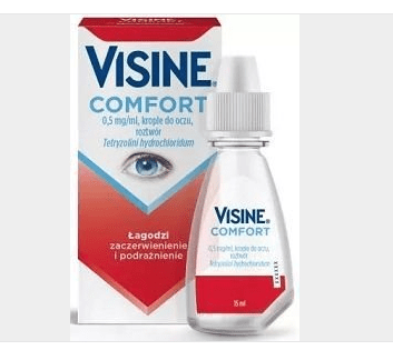 Visine Comfort EYE DROPS Red Eyes Redness Irritation Relief Solution 15ml 0.5oz - Maple Wellness Supplements