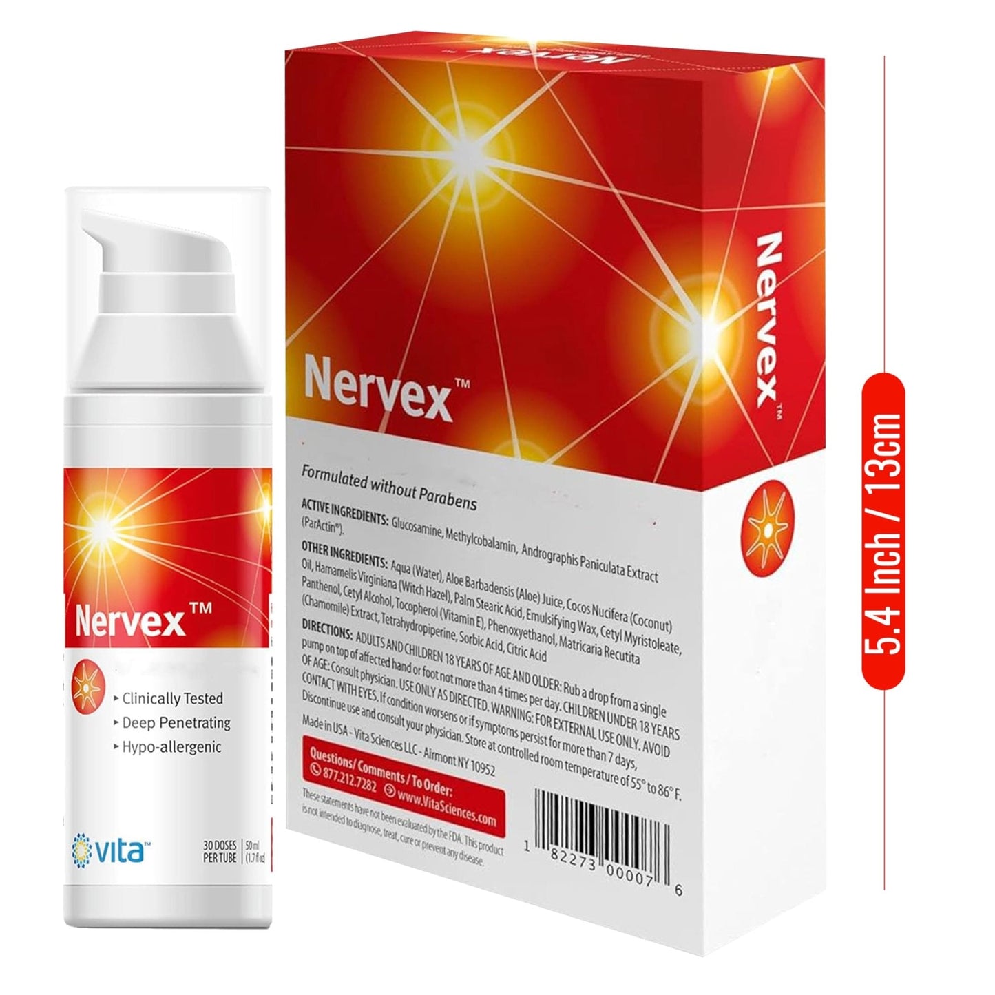 Vita Sciences Nervex Powerful Neuropathy Cream: Advanced Natural Relief for Peripheral Neuropathy, Fibromyalgia, and Fast Comfort Treatment for Feet, Hands, Legs, and Toes - Maple Wellness Supplements