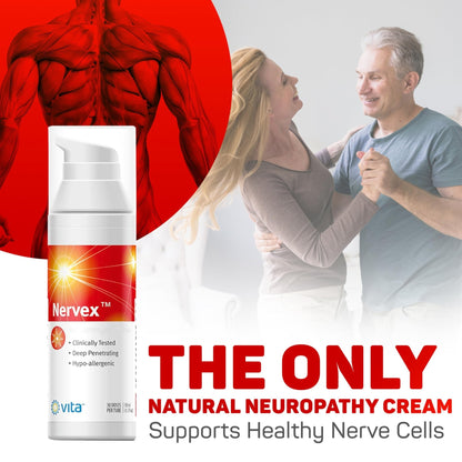 Vita Sciences Nervex Powerful Neuropathy Cream: Advanced Natural Relief for Peripheral Neuropathy, Fibromyalgia, and Fast Comfort Treatment for Feet, Hands, Legs, and Toes - Maple Wellness Supplements