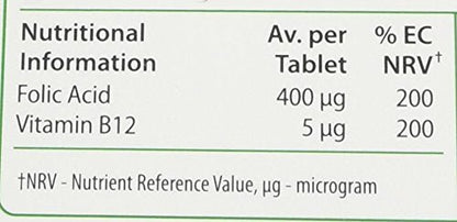 Vitabiotics Ultra Folic Acid Tablets 400 mcg Vitamin B9 with Vitamin B12-60 Tablets - Maple Wellness Supplements