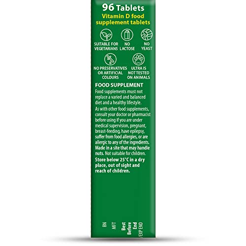 Vitabiotics Ultra Vitamin D Tablets 1000IU Optimum Level -96 count (Pack of 1) - Maple Wellness Supplements