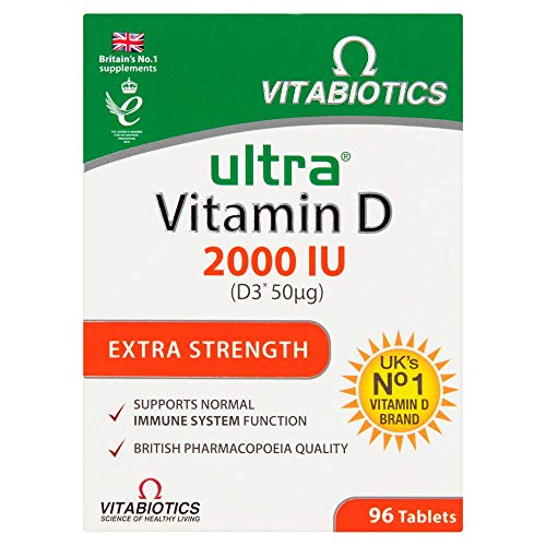 Vitabiotics Ultra Vitamin D Tablets 2000IU Extra Strength - 96 Count ( Pack of 1) - Maple Wellness Supplements
