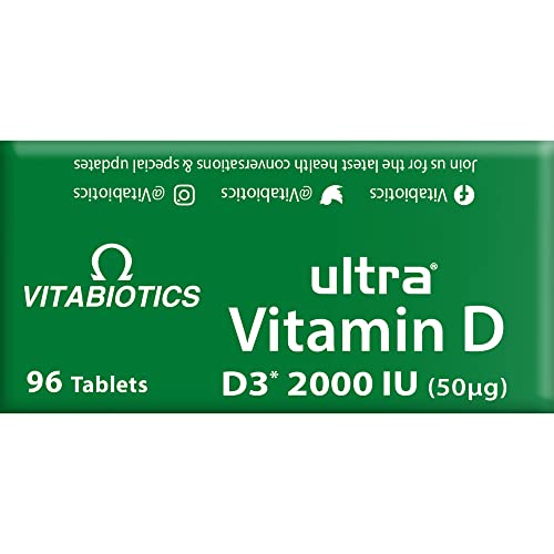 Vitabiotics Ultra Vitamin D Tablets 2000IU Extra Strength - 96 Count ( Pack of 1) - Maple Wellness Supplements