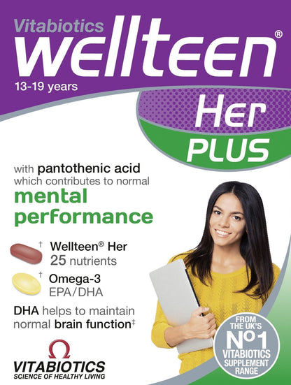 Vitabiotics Wellteen Her Plus - 56 Tablets/Capsules, 56 Count (Pack of 1) - Maple Wellness Supplements