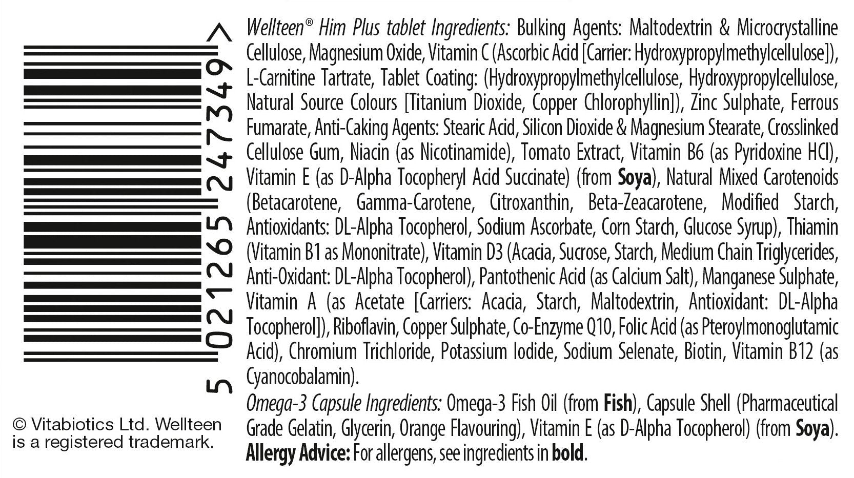 Vitabiotics Wellteen Him Plus Tablets/Capsules, 56 Count (Pack of 1) - Maple Wellness Supplements