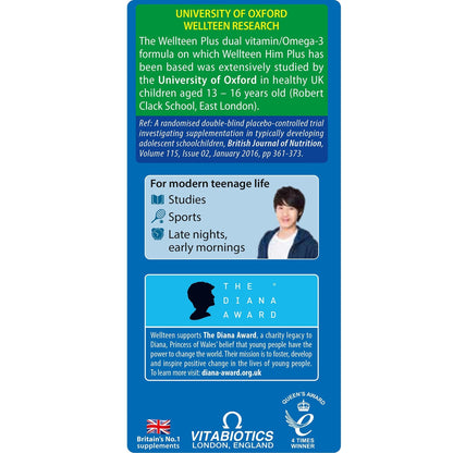 Vitabiotics Wellteen Him Plus Tablets/Capsules, 56 Count (Pack of 1) - Maple Wellness Supplements
