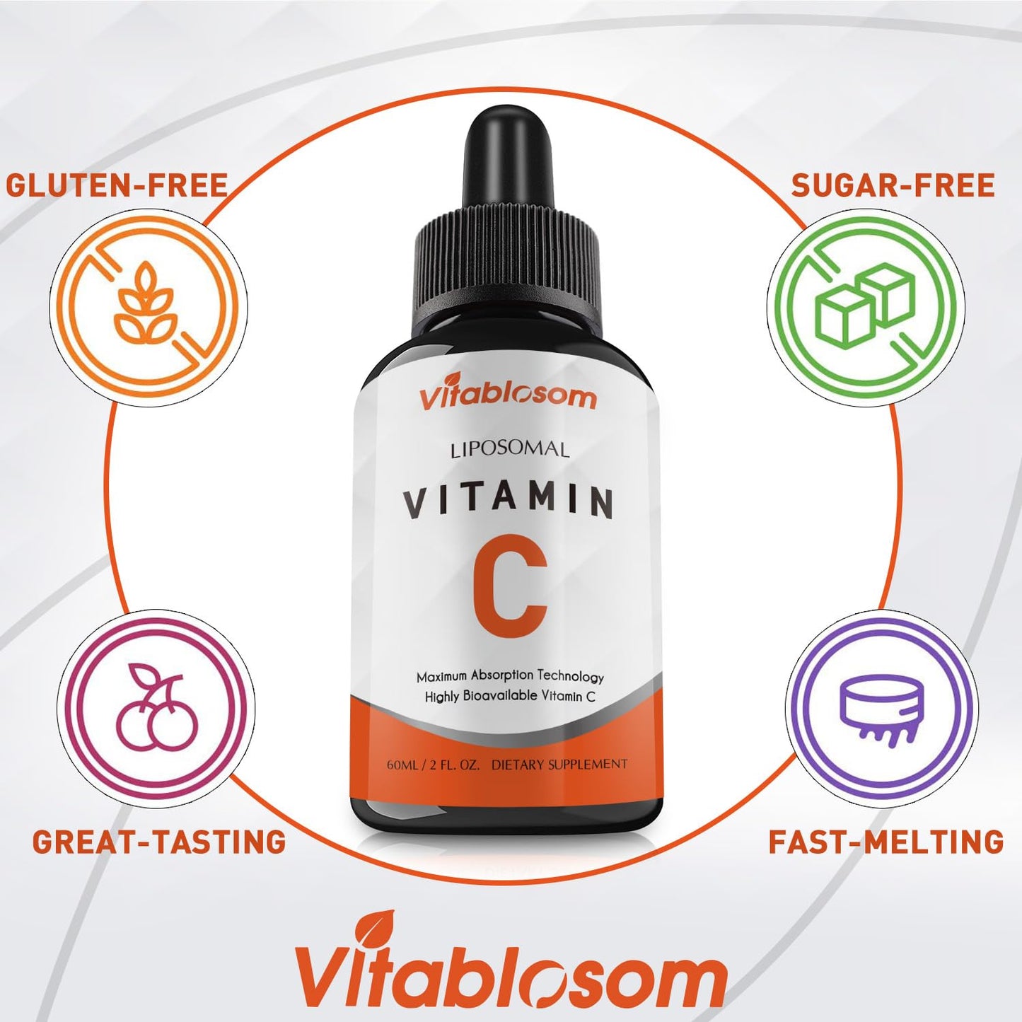 Vitablosom Liposomal Vitamin C 2000mg Liquid for Adults, High Absorption VIT C, Maximize Vitamin C, Immune System & Antioxidant Support, 60ML (2 Bottle) - Maple Wellness Supplements