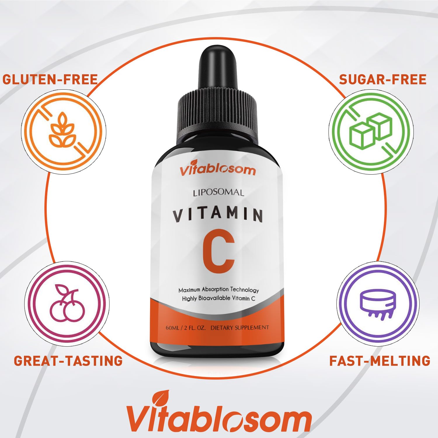 Vitablosom Liposomal Vitamin C 2000mg Liquid for Adults, High Absorption VIT C, Maximize Vitamin C, Immune System & Antioxidant Support, 60ML (2 Bottle) - Maple Wellness Supplements