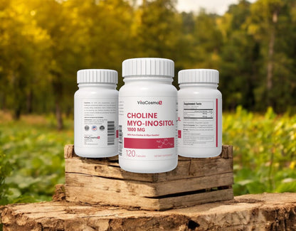 VitaCosmoX Choline and Myo-Inositol Supplement, 1000 mg Each, 120 Veggie Capsules 100% Vegetarian, Non-GMO & Gluten Free - Maple Wellness Supplements