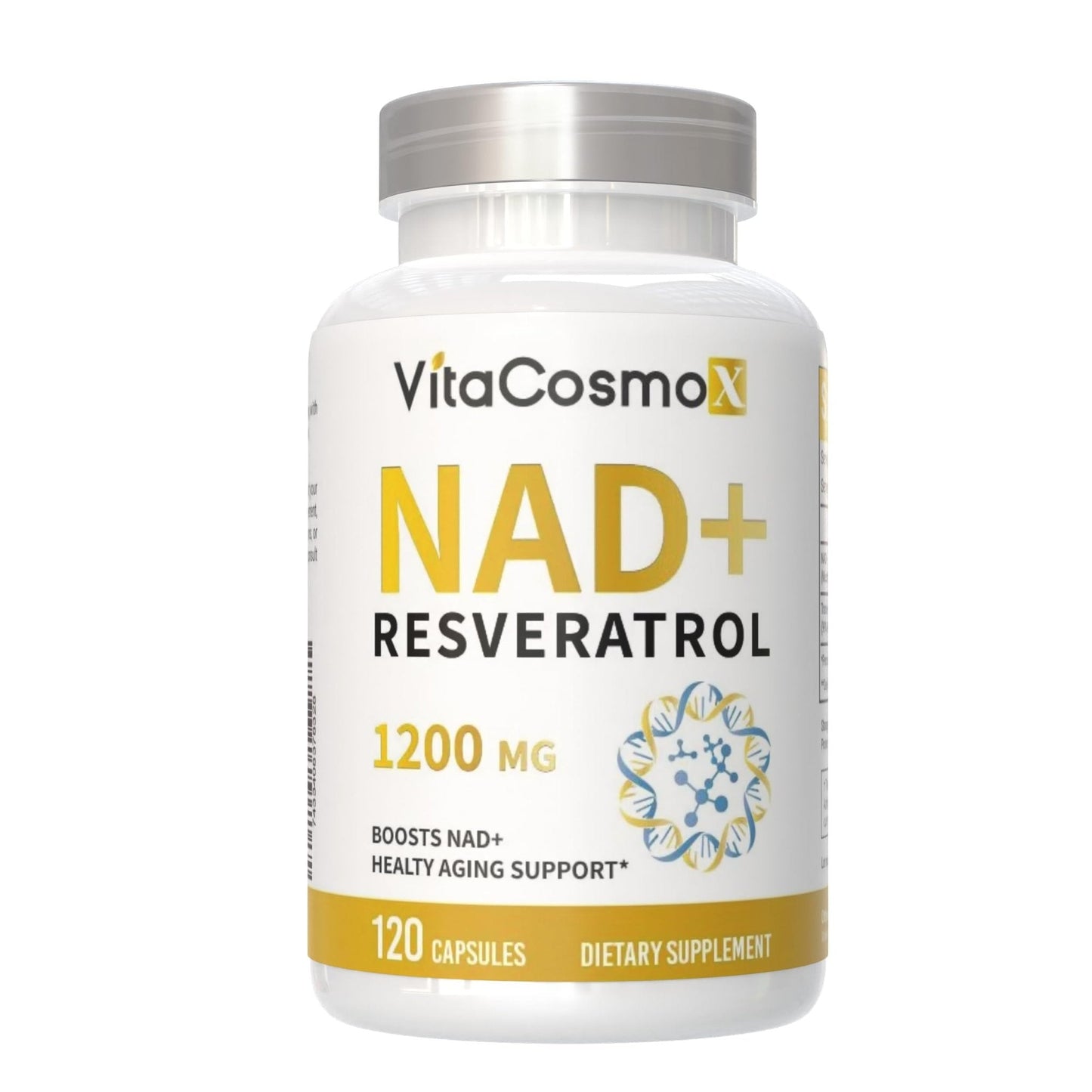 VitaCosmoX NAD+ Supplement 1,200mg per Serving,120 Capsules (Nicotinamide Adenine Dinucleotide) - 60 Servings, Gluten-Free, Vegan - Maple Wellness Supplements