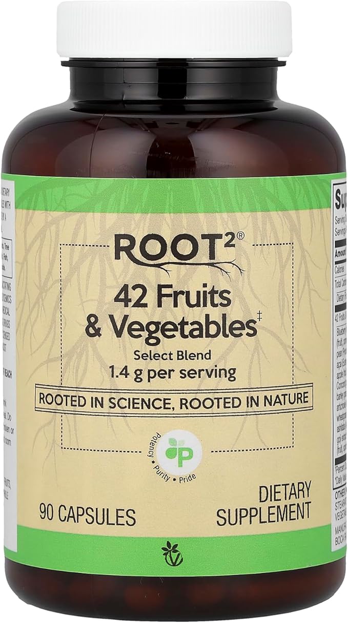 Vitacost Root2®, 42 Fruits & Vegetables, 90 Capsules - Maple Wellness Supplements