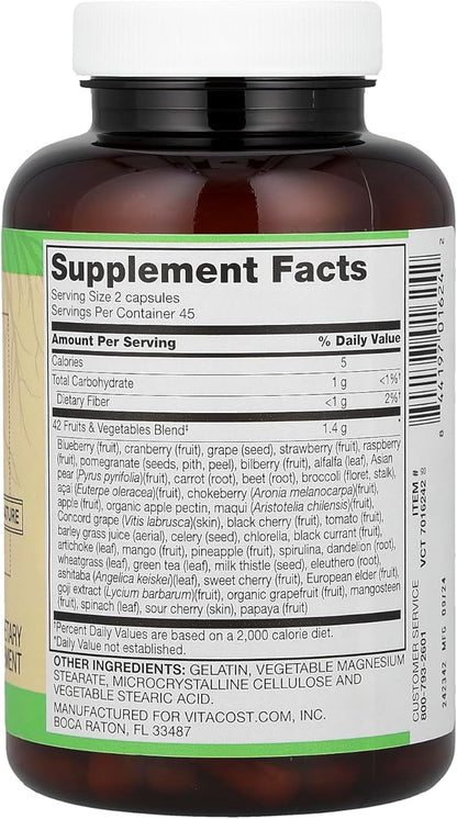 Vitacost Root2®, 42 Fruits & Vegetables, 90 Capsules - Maple Wellness Supplements