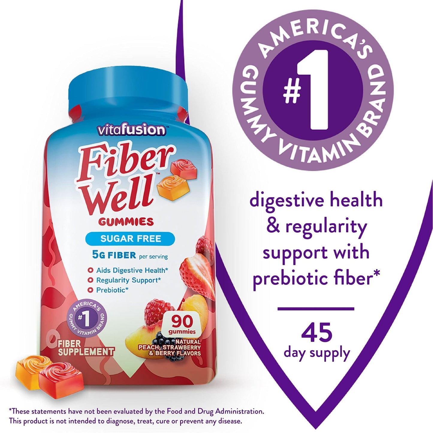 Vitafusion Fiber Well Sugar Free Fiber Supplement & Digestive Advantage Probiotic - Maple Wellness Supplements