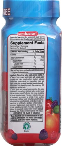 Vitafusion Fiber Well Sugar Free Fiber Supplement, Peach, Strawberry And Blackberry - Maple Wellness Supplements