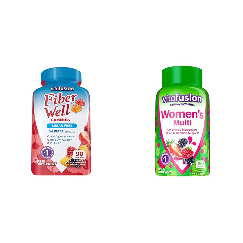 Vitafusion Fiber Well Sugar Free Fiber Supplement & Womens Multivitamin Gummies - Maple Wellness Supplements