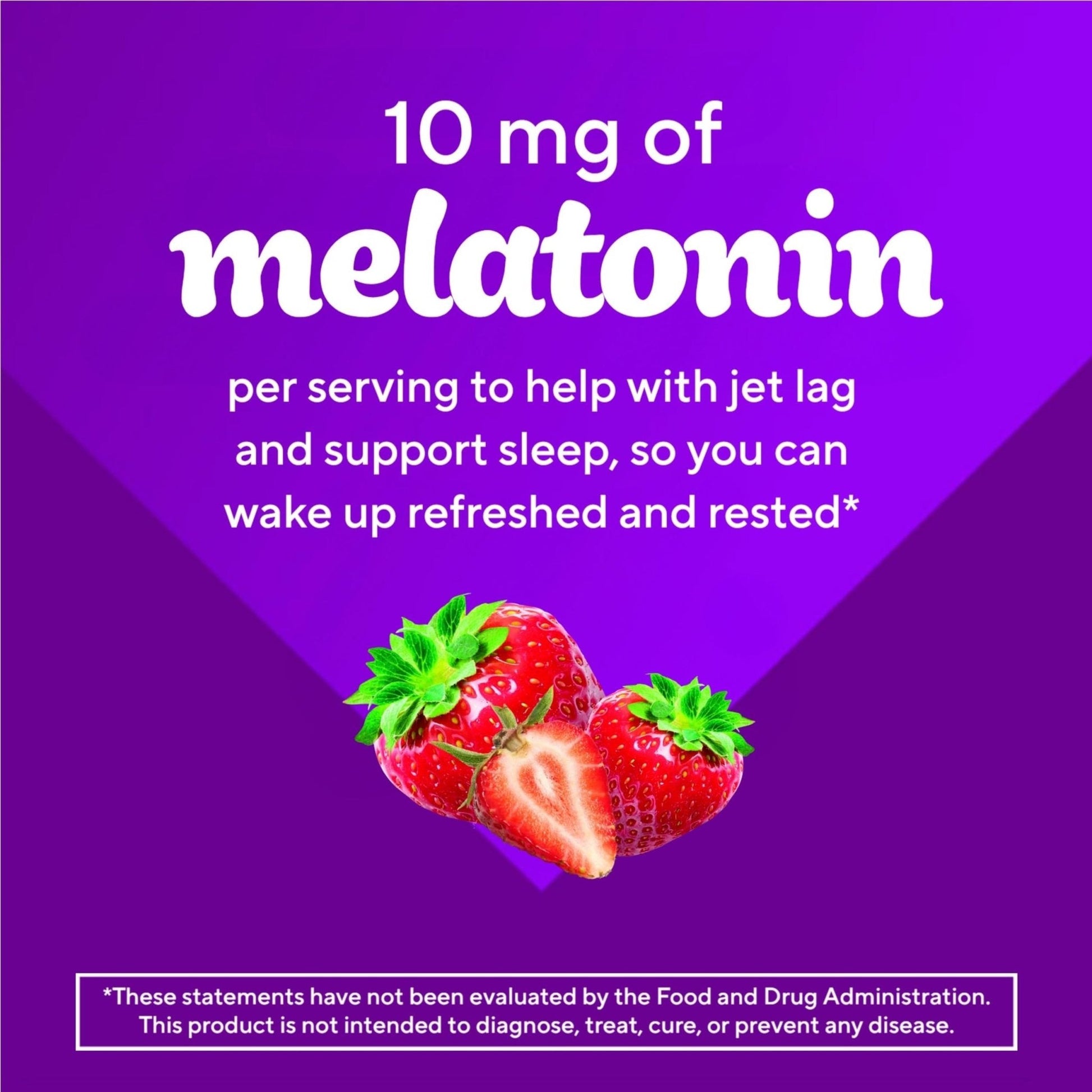 vitafusion Max Strength 10 mg Melatonin Gummies, Strawberry Flavored, Adult Melatonin Gummy Vitamin Supplement, 100 Count, 50 Day Supply - Maple Wellness Supplements