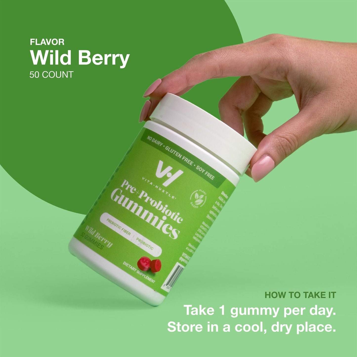 VitaHustle Probiotic Gummies + Prebiotics by Kevin Hart with Chicory Root Inulin Fiber - Maple Wellness Supplements