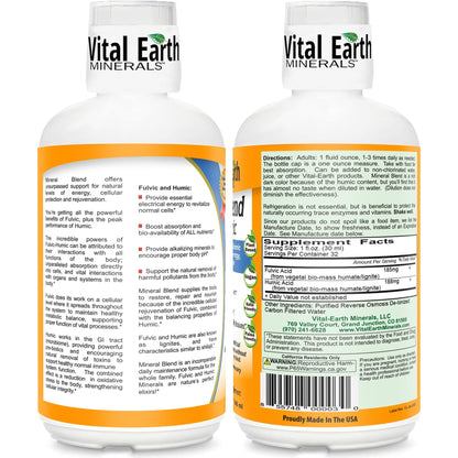 Vital Earth Minerals Fulvic Humic Mineral Blend Liquid – Fulvic Acid Supplement with 70+ Trace Minerals, Electrolytes for Recovery - Maple Wellness Supplements