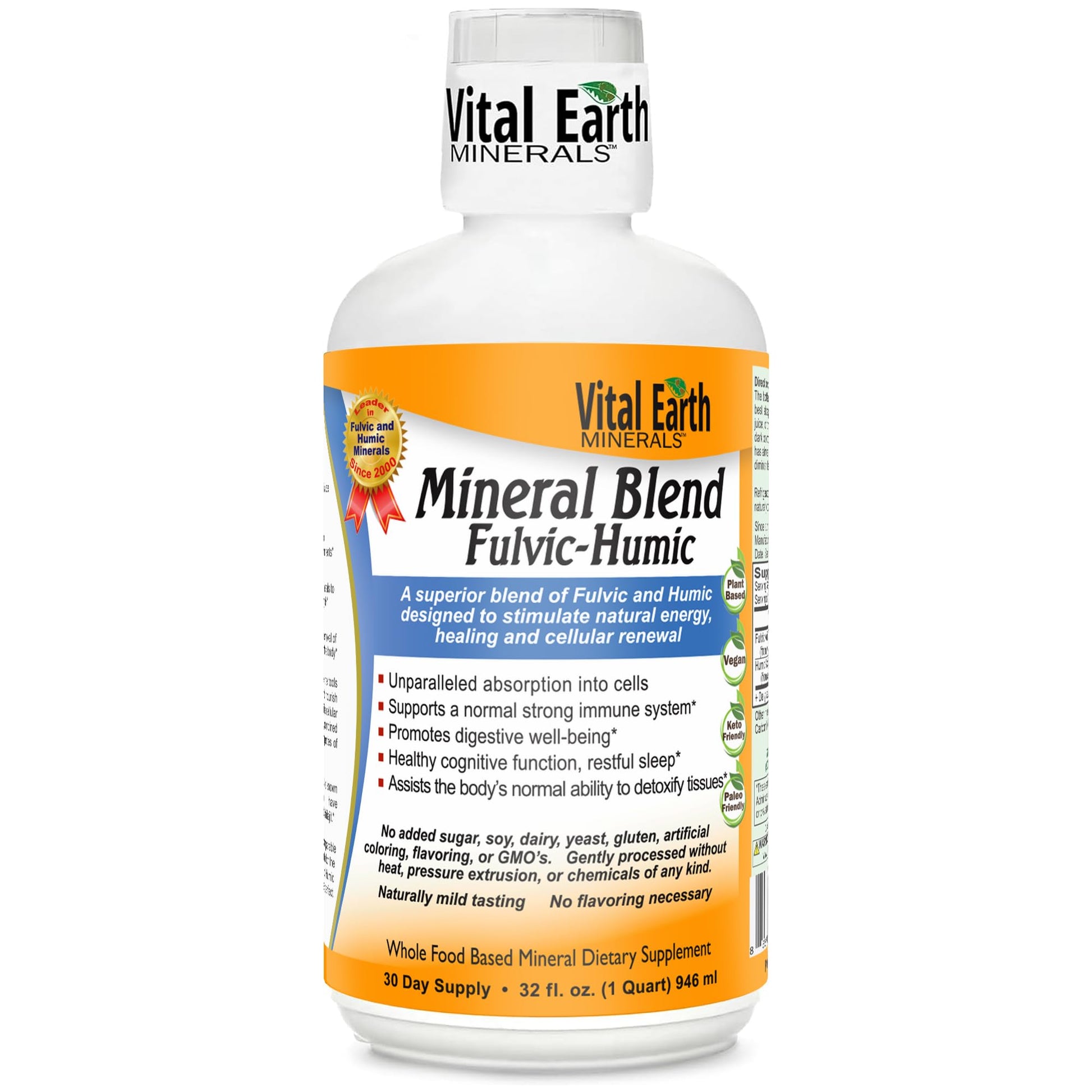 Vital Earth Minerals Fulvic Humic Mineral Blend Liquid – Fulvic Acid Supplement with 70+ Trace Minerals, Electrolytes for Recovery - Maple Wellness Supplements