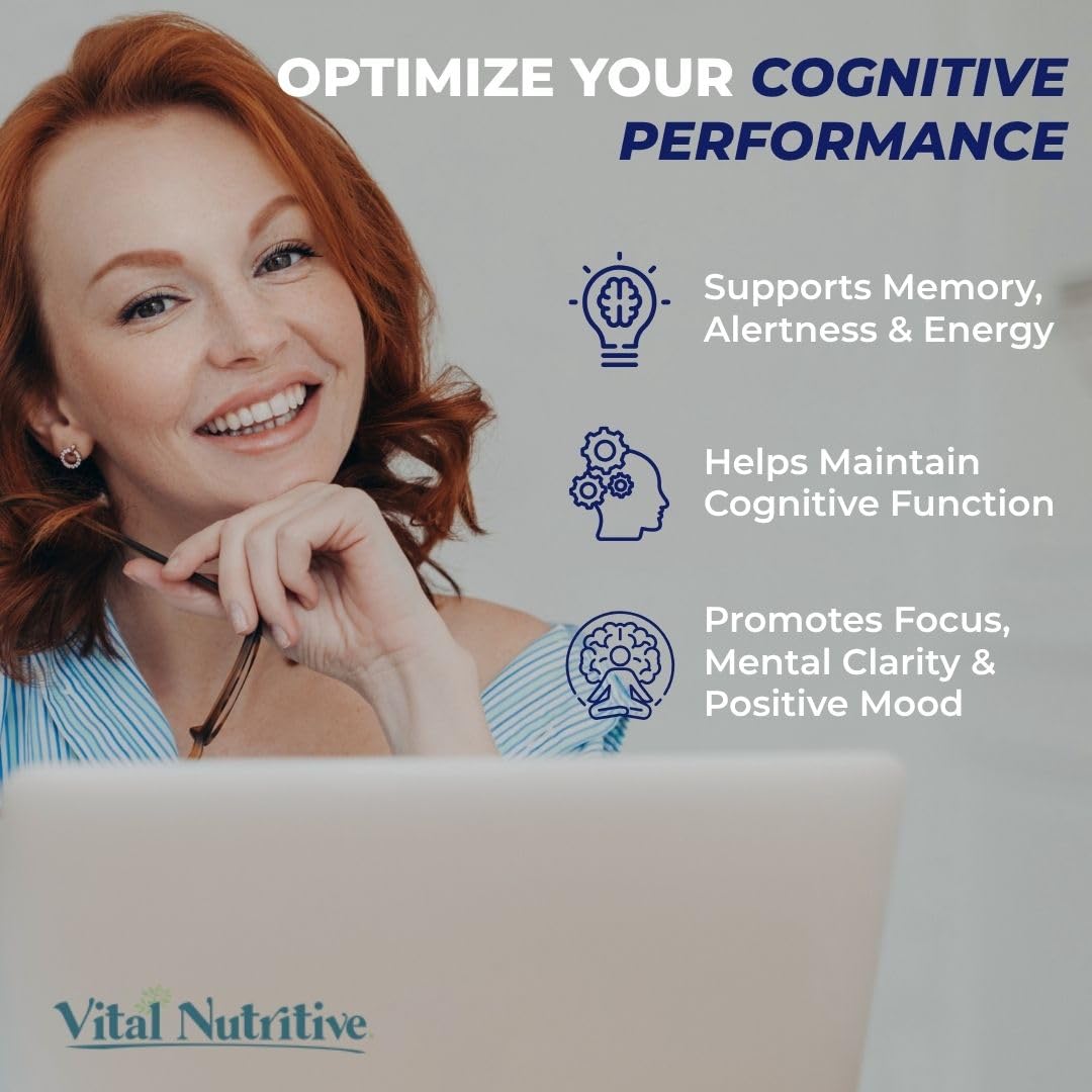 Vital Nootropic 12-in-1 Brain Supplement for Memory, Focus & Energy Support – L-Tyrosine, Bacopa, Rhodiola, Caffeine, B Vitamins – Cognitive Balance Capsules for Men & Women-30 Days Supply - Maple Wellness Supplements
