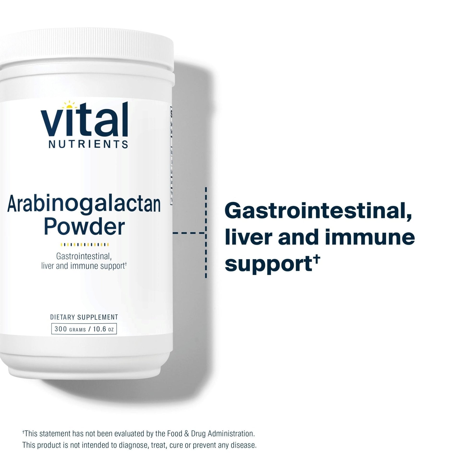 Vital Nutrients Arabinogalactan Powder - Vegan Prebiotic Fiber Supplement for GI Health, Liver, and Immune Support - Maple Wellness Supplements