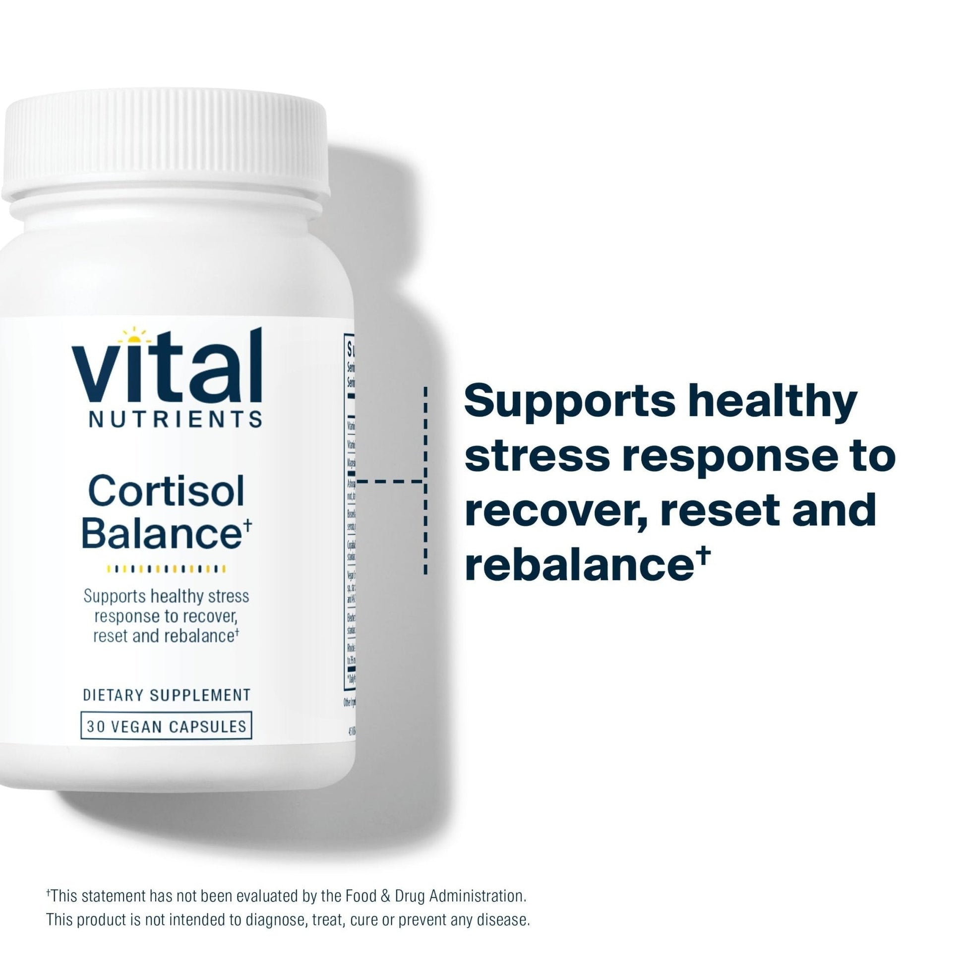 Vital Nutrients Cortisol Balance - Vegan Stress Relief Supplement - Cortisol Manager Supports Energy & Stress Levels - Ashwagandha & Magnesium for Relaxation - Gluten, Dairy, Soy Free - 30 Capsules - Maple Wellness Supplements