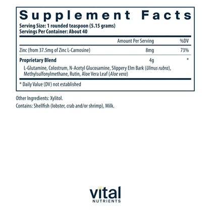 Vital Nutrients GI Repair Powder - Leaky Gut Powder with L Glutamine and Zinc - Digestive Enzyme Supplement to Support Gut Health - Maple Wellness Supplements
