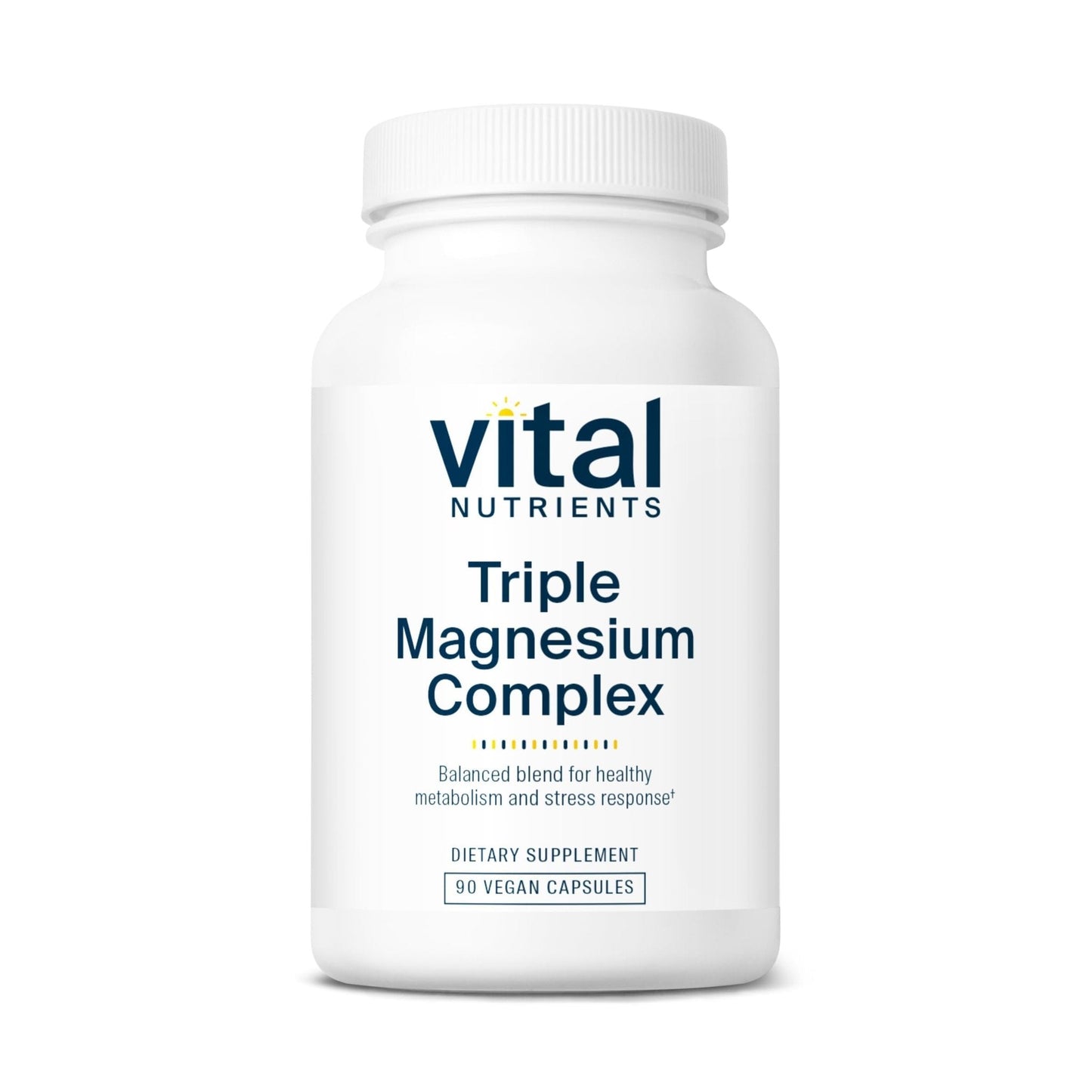 Vital Nutrients Triple Magnesium Complex Supplement | Vegan Magnesium Glycinate, Malate & Oxide 250mg | Easily Absorbed Magnesium Supplement for Stress, Muscle, Heart, Bone Support | 90 Capsules - Maple Wellness Supplements