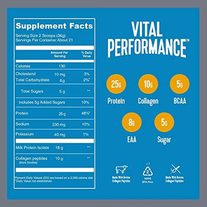 Vital Performance Protein Powder, 25g Lactose-Free Milk Protein Isolate Casein & Whey - Maple Wellness Supplements