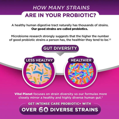 Vital Planet - Intense Care Vaginal pH & Urinary Probiotics for Women Plus Organic Prebiotics, Postbiotics, and Parabiotics, 65 Billion CFU and 64 Strains, Immune and Digestive Health 30 ct - Maple Wellness Supplements