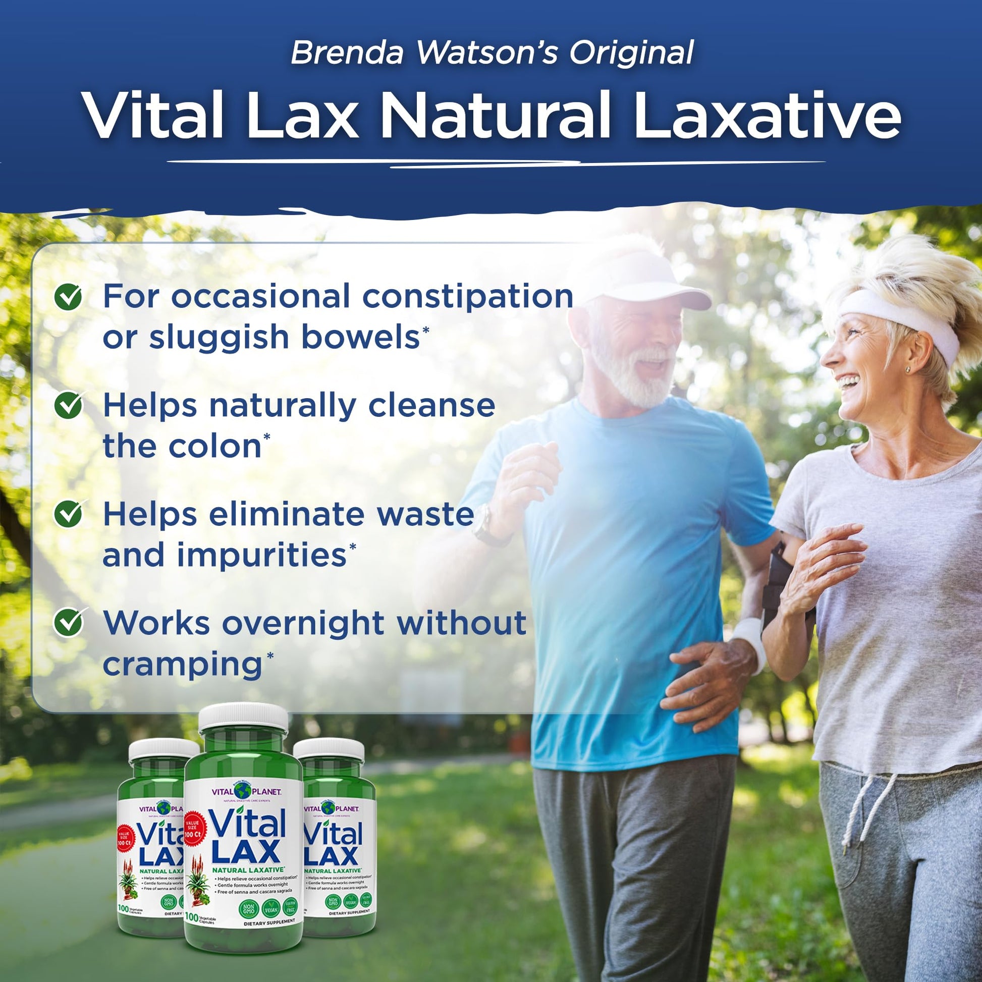 Vital Planet - Vital Lax Natural Laxative Cleanse Supplement for Occasional Constipation, with Magnesium Hydroxide, Slippery Elm, Aloe, - Maple Wellness Supplements
