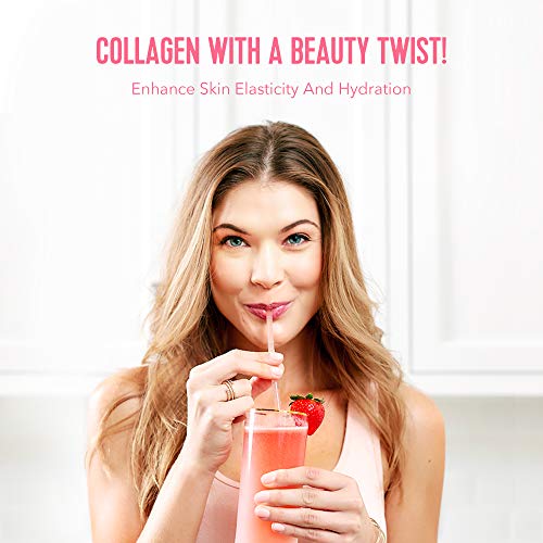 Vital Proteins Beauty Collagen (Strawberry Lemon, Canister) - 120mg of Hyaluronic Acid - Maple Wellness Supplements