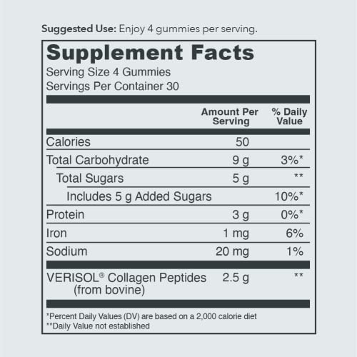 Vital Proteins Collagen Gummies, 2.5g of Clinically-Tested Collagen for Hair, Skin - Maple Wellness Supplements