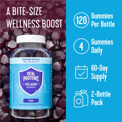 Vital Proteins Collagen Gummies, 2.5g of Clinically-Tested Collagen for Hair, Skin - Maple Wellness Supplements