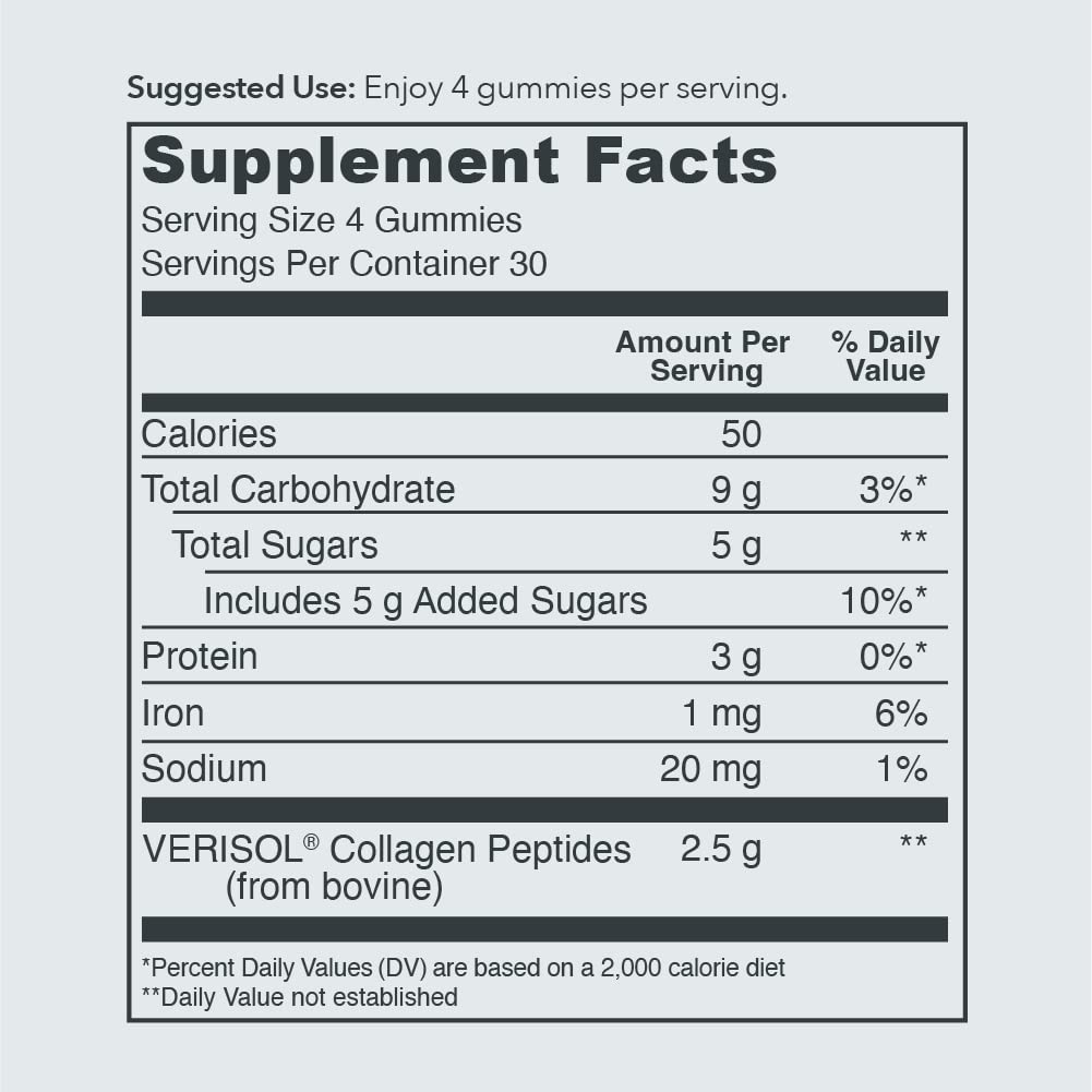 Vital Proteins Collagen Gummies, 2.5g of Clinically-Tested Collagen for Hair, Skin, Nails - Maple Wellness Supplements